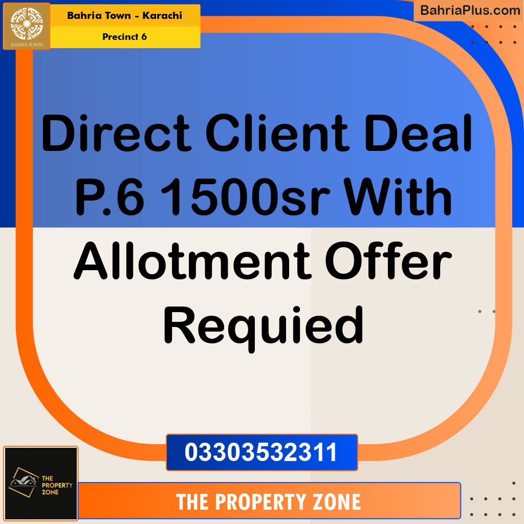 250 Sq. Yards Residential Plot for Sale in Precinct 6 -  Bahria Town, Karachi - (BP-181413)
