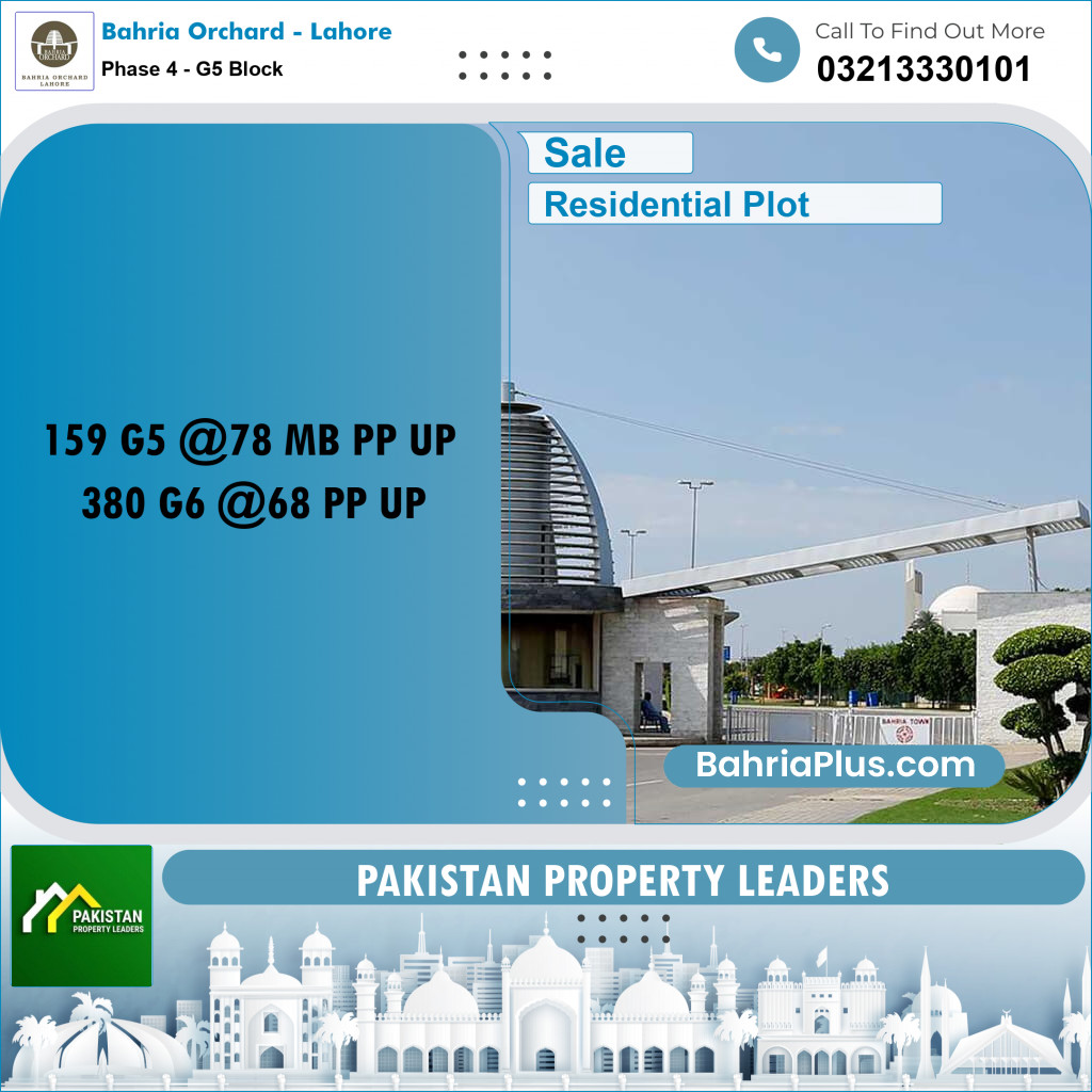 Residential Plot for Sale in Phase 4 - G5 Block - Bahria Orchard, Lahore - (BP-181460)