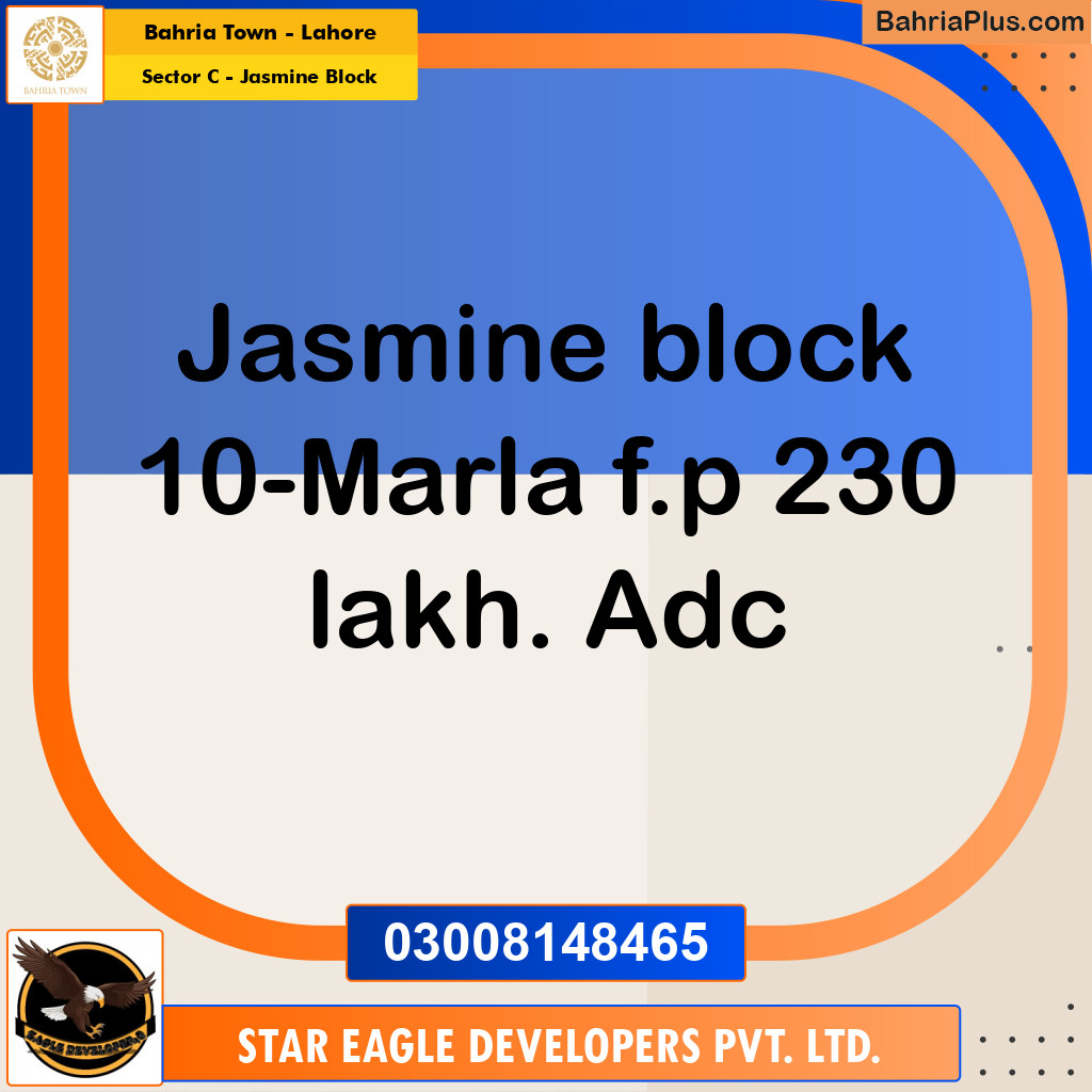Residential Plot for Sale in Sector C - Jasmine Block -  Bahria Town, Lahore - (BP-181494)