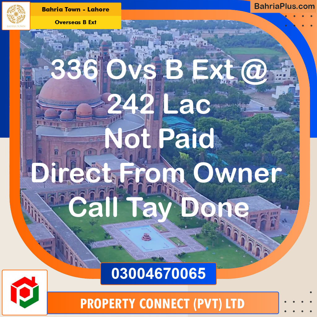 Residential Plot for Sale in Overseas B Ext - Bahria Town, Lahore - (BP-181508)