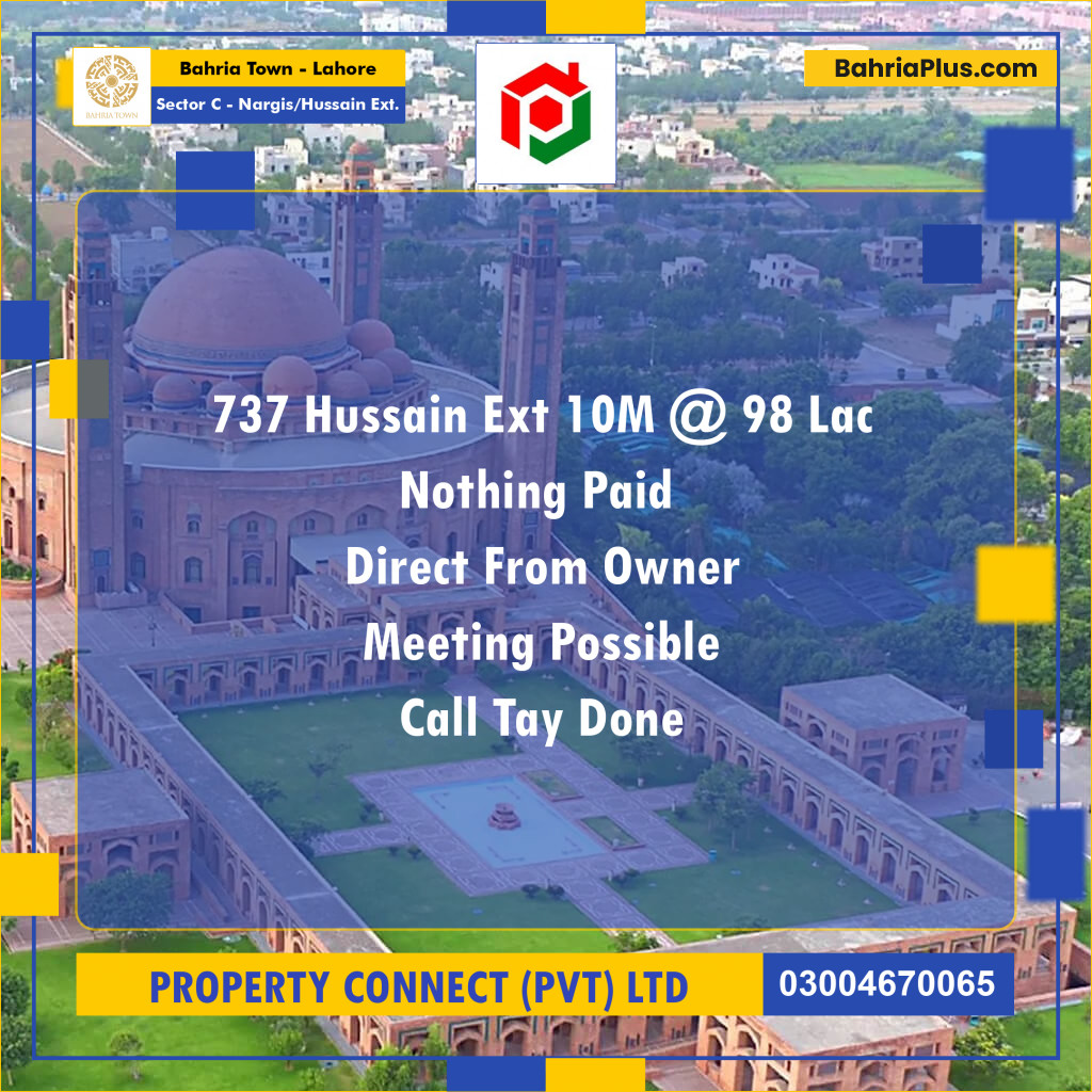 Residential Plot for Sale in Sector C - Nargis/Hussain Ext. -  Bahria Town, Lahore - (BP-181514)