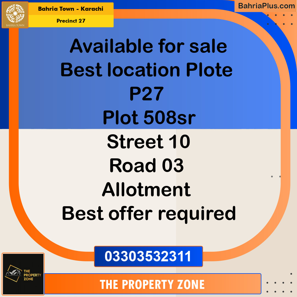 Residential Plot for Sale in Precinct 27 -  Bahria Town, Karachi - (BP-181556)