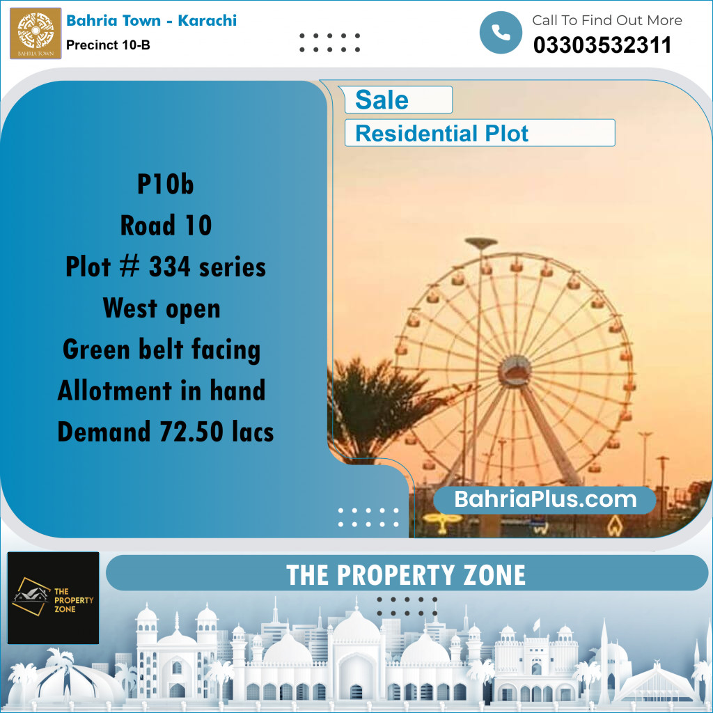 125 Sq. Yards Residential Plot for Sale in Precinct 10-B -  Bahria Town, Karachi - (BP-181565)