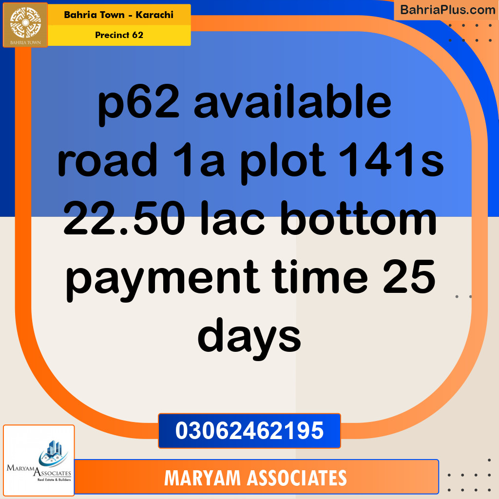 Residential Plot for Sale in Precinct 62 -  Bahria Town, Karachi - (BP-181613)