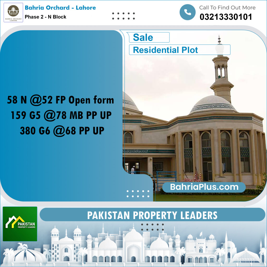 Residential Plot for Sale in Phase 2 - N Block -  Bahria Orchard, Lahore - (BP-181700)