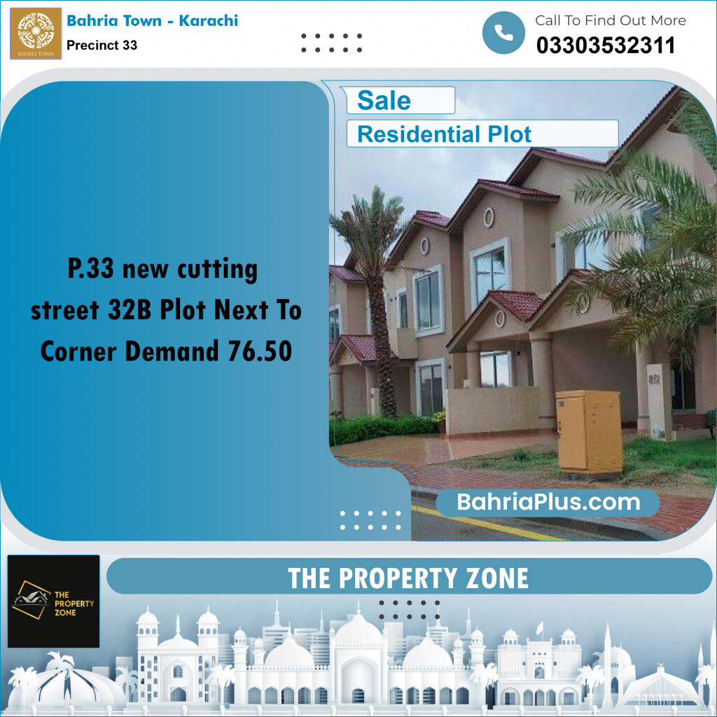 Residential Plot for Sale in Precinct 33 -  Bahria Town, Karachi - (BP-181702)