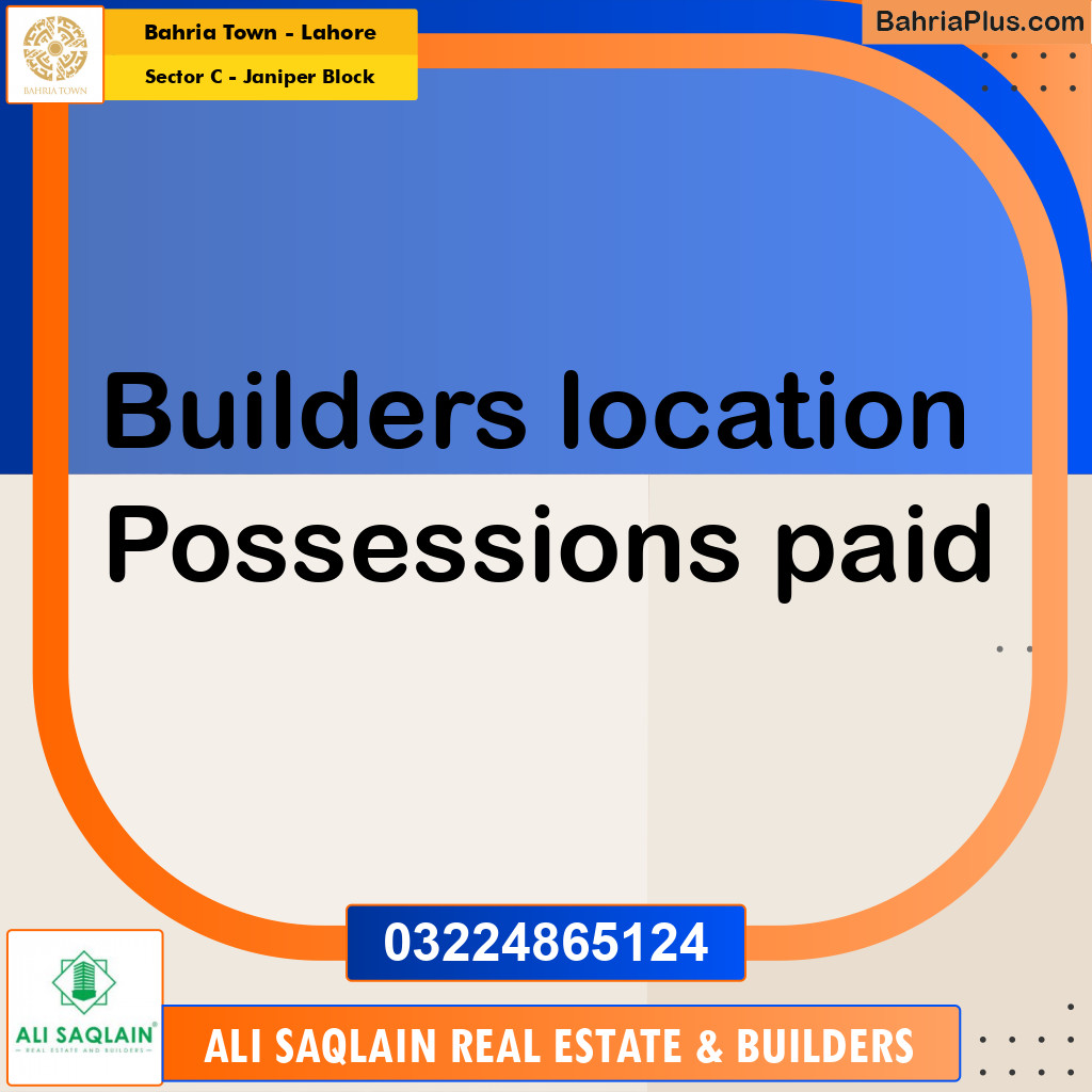 Residential Plot for Sale in Sector C - Janiper Block -  Bahria Town, Lahore - (BP-181779)