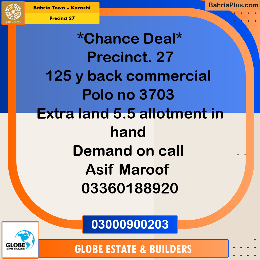 Residential Plot for Sale in Precinct 27 -  Bahria Town, Karachi - (BP-181793)