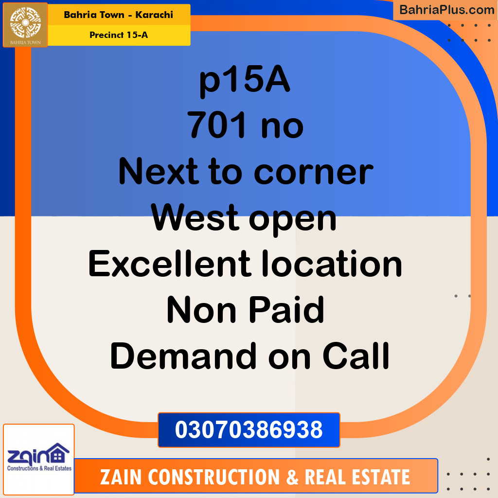 Residential Plot for Sale in Precinct 15-A - Bahria Town, Karachi - (BP-181841)