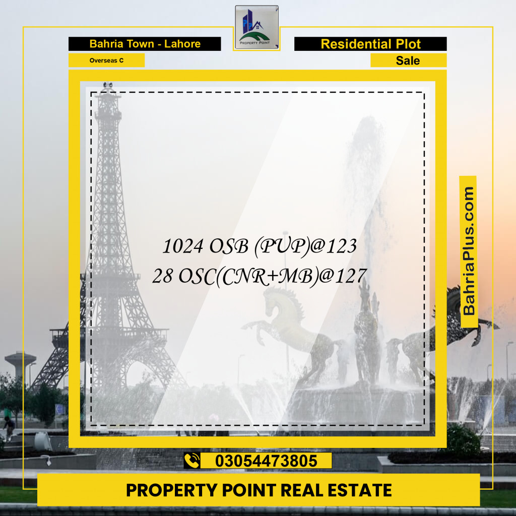 Residential Plot for Sale in Overseas C -  Bahria Town, Lahore - (BP-181883)