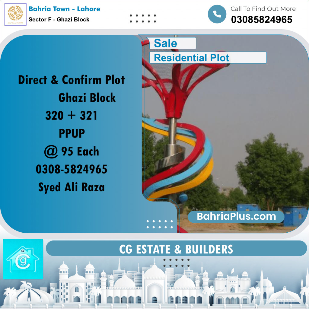 Residential Plot for Sale in Sector F - Ghazi Block -  Bahria Town, Lahore - (BP-181902)