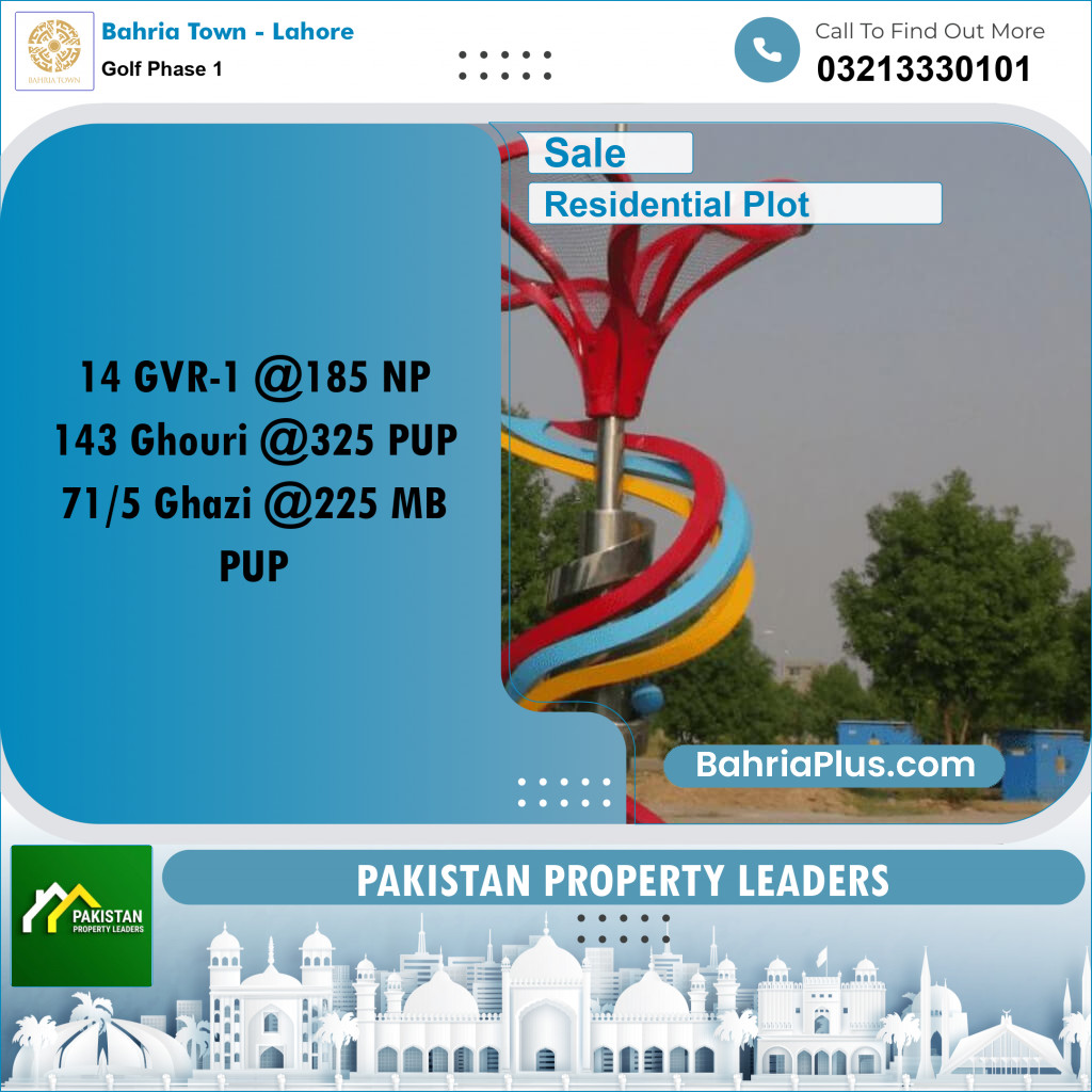 Residential Plot for Sale in Golf Phase 1 -  Bahria Town, Lahore - (BP-181970)