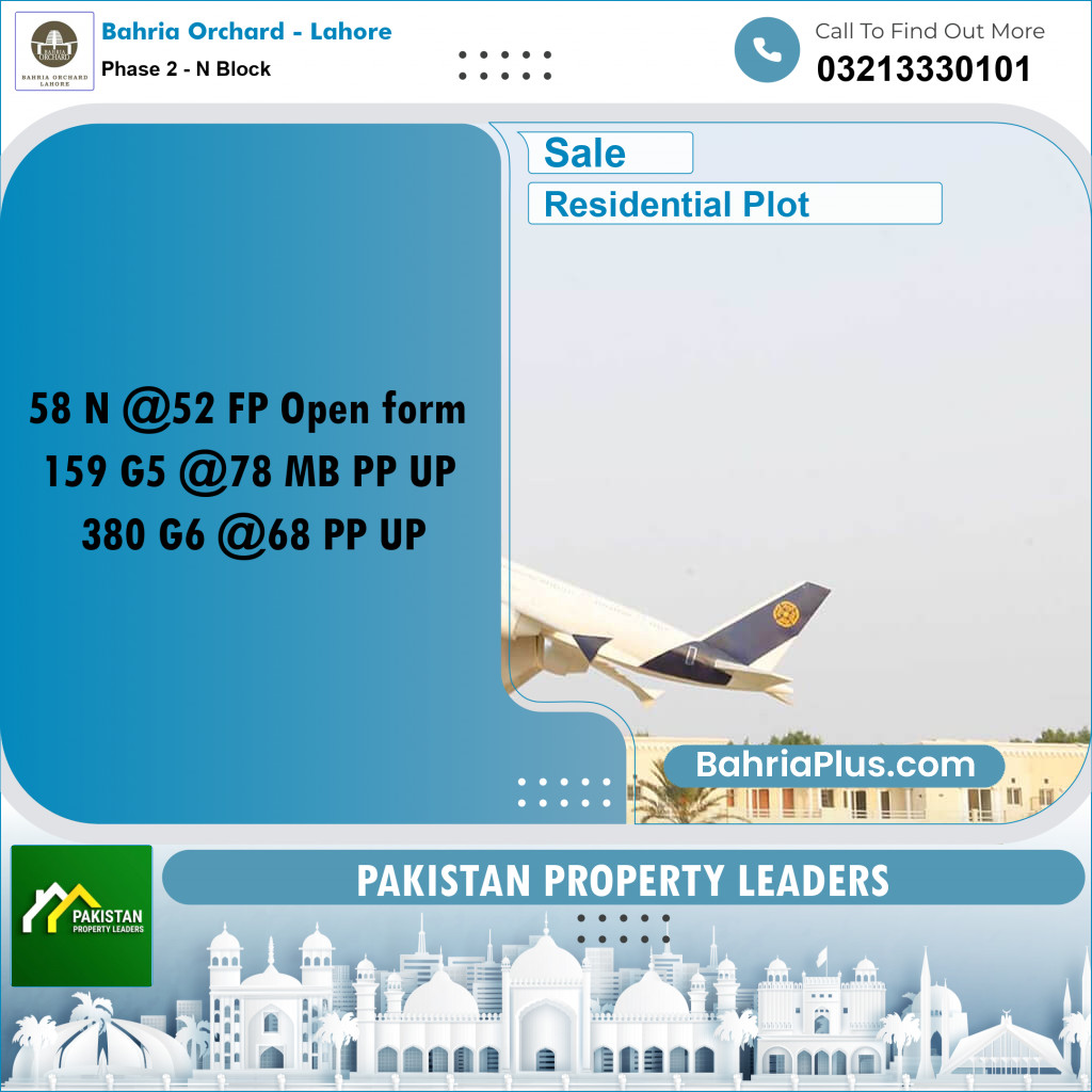 Residential Plot for Sale in Phase 2 - N Block -  Bahria Orchard, Lahore - (BP-181971)