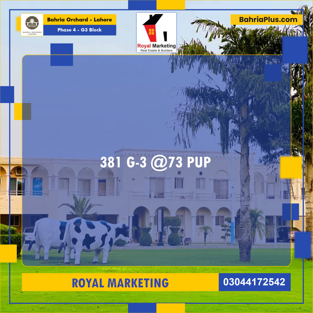 Residential Plot for Sale in Phase 4 - G3 Block -  Bahria Orchard, Lahore - (BP-182014)