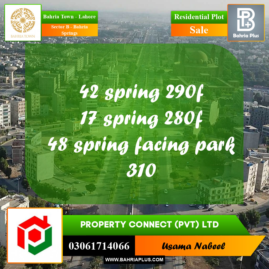 Residential Plot for Sale in Sector B - Bahria Springs -  Bahria Town, Lahore - (BP-182026)