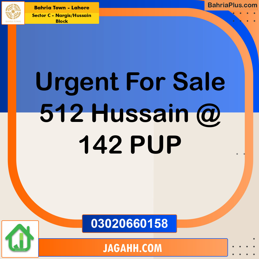 Residential Plot for Sale in Sector C - Nargis/Hussain Block - Bahria Town, Lahore - (BP-182036)