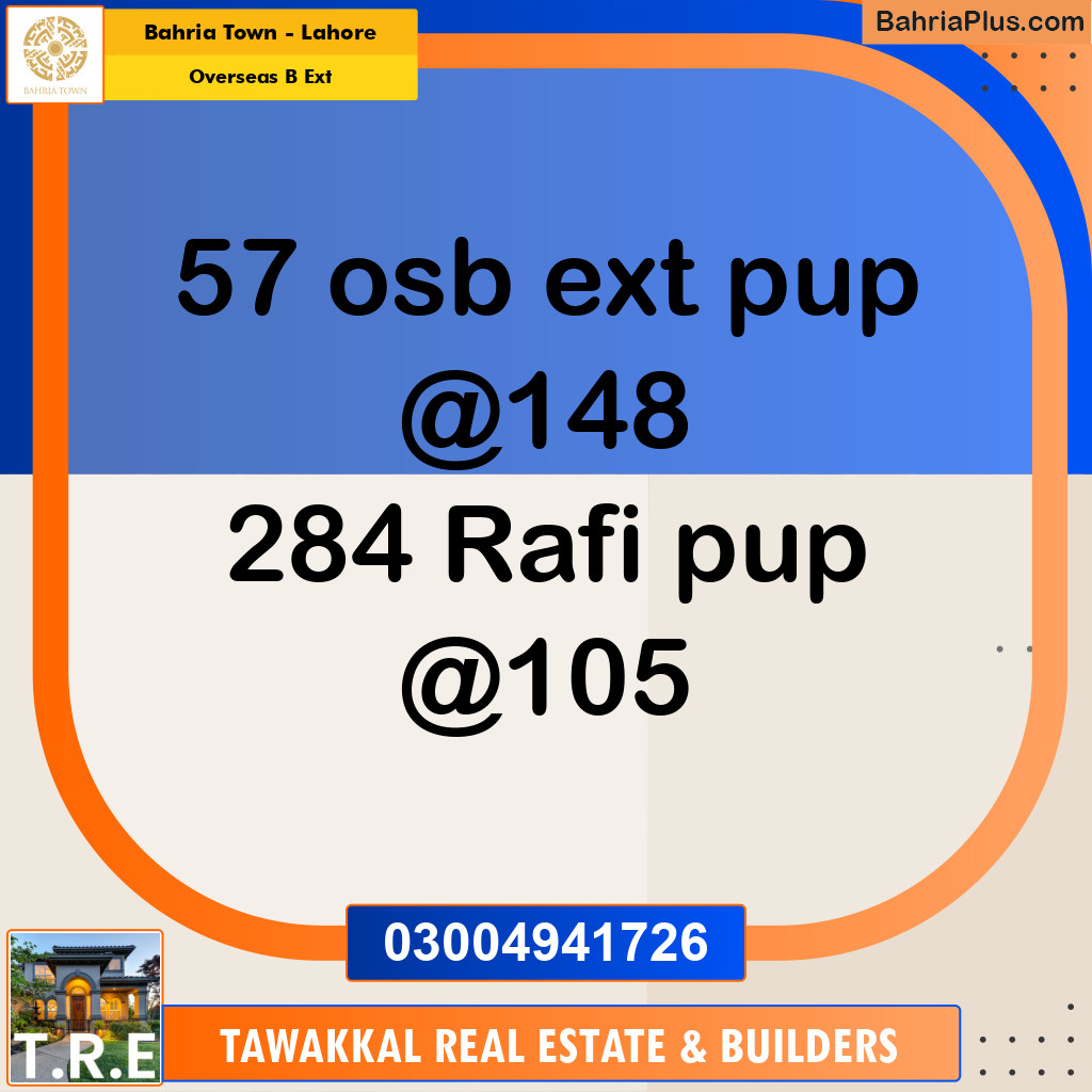 Residential Plot for Sale in Overseas B Ext -  Bahria Town, Lahore - (BP-182061)