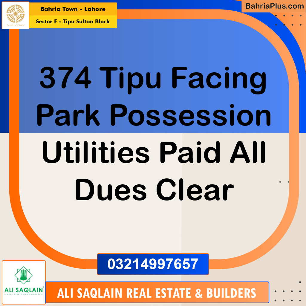 Residential Plot for Sale in Sector F - Tipu Sultan Block -  Bahria Town, Lahore - (BP-182072)