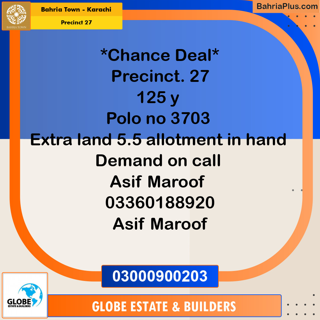Residential Plot for Sale in Precinct 27 - Bahria Town, Karachi - (BP-182176)