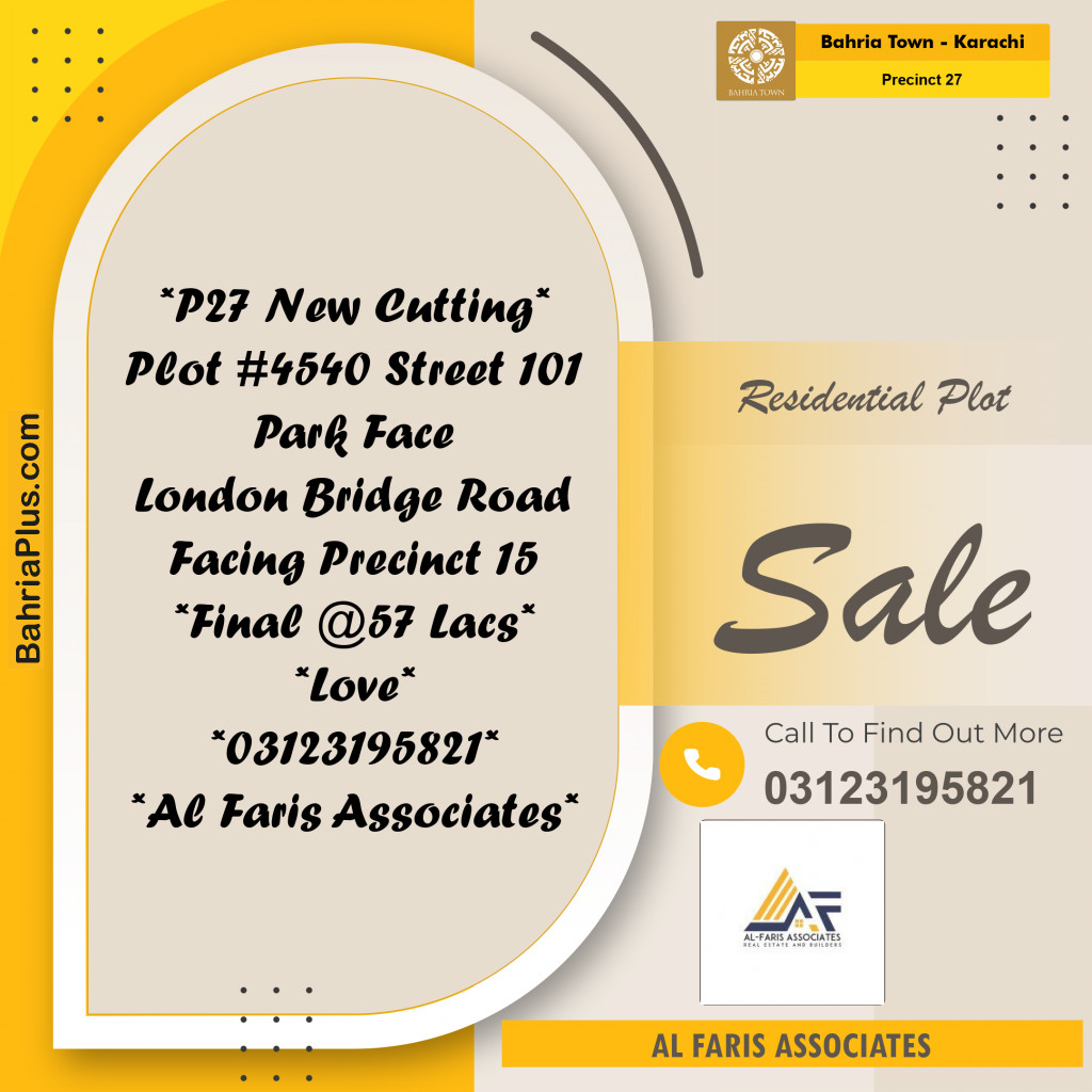 Residential Plot for Sale in Precinct 27 -  Bahria Town, Karachi - (BP-182197)