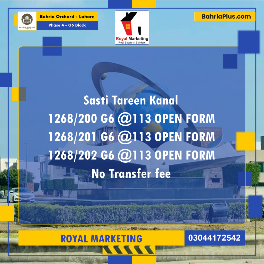 Residential Plot for Sale in Phase 4 - G6 Block -  Bahria Orchard, Lahore - (BP-182302)