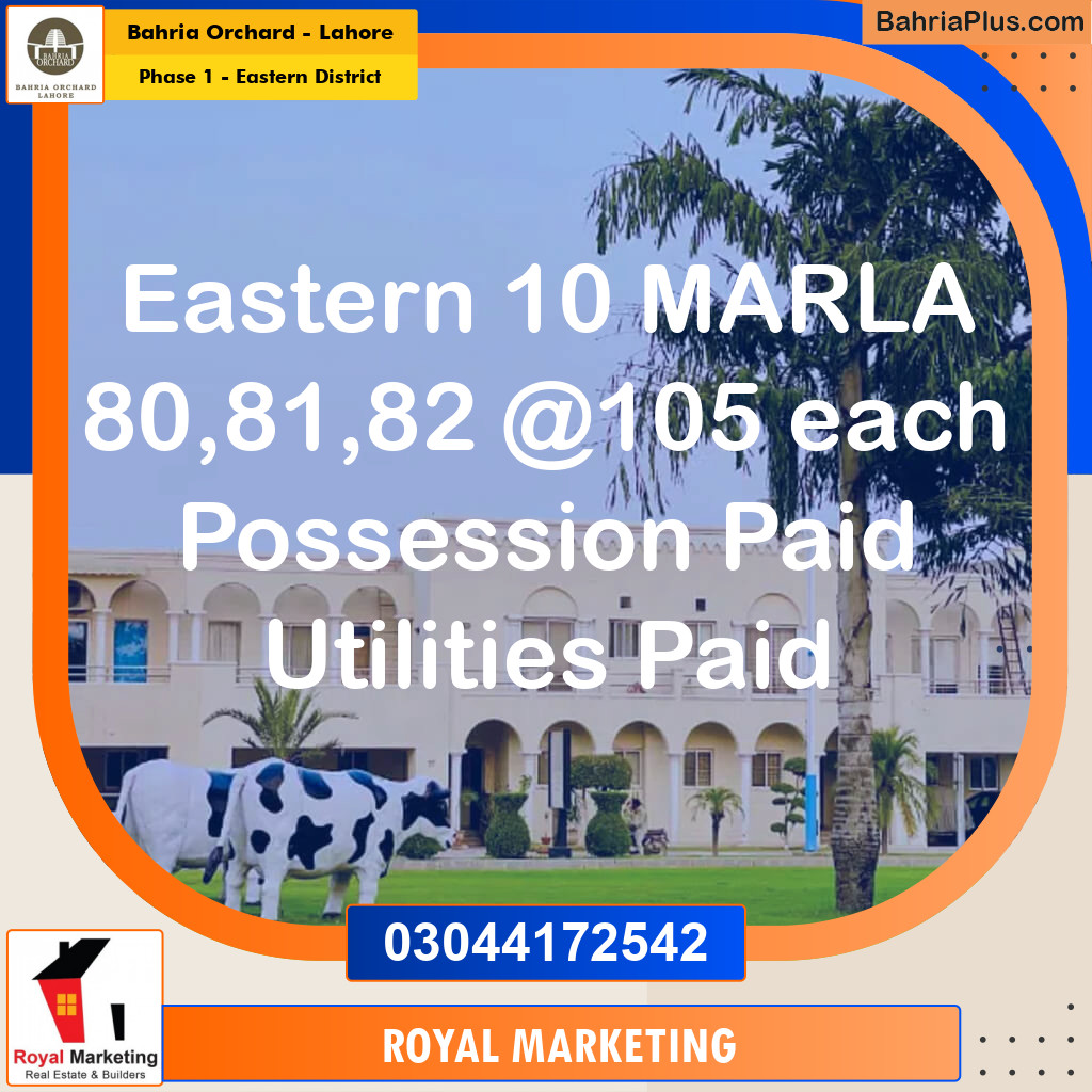 Residential Plot for Sale in Phase 1 - Eastern District -  Bahria Orchard, Lahore - (BP-182353)