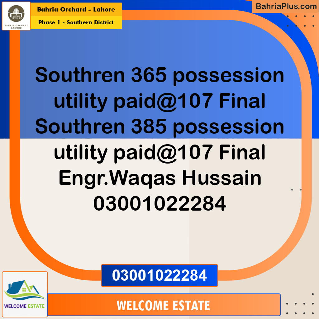 Residential Plot for Sale in Phase 1 - Southern District - Bahria Orchard, Lahore - (BP-182404)