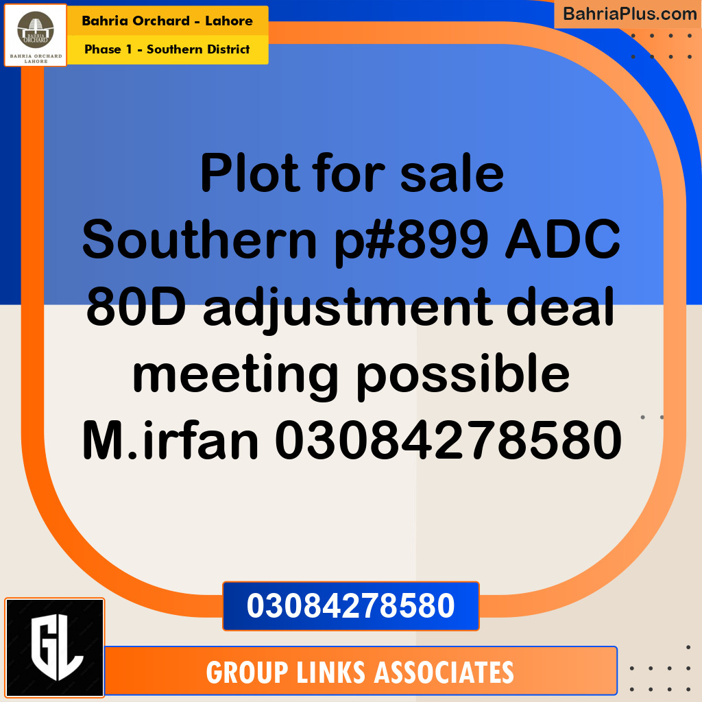 Residential Plot for Sale in Phase 1 - Southern District -  Bahria Orchard, Lahore - (BP-182416)