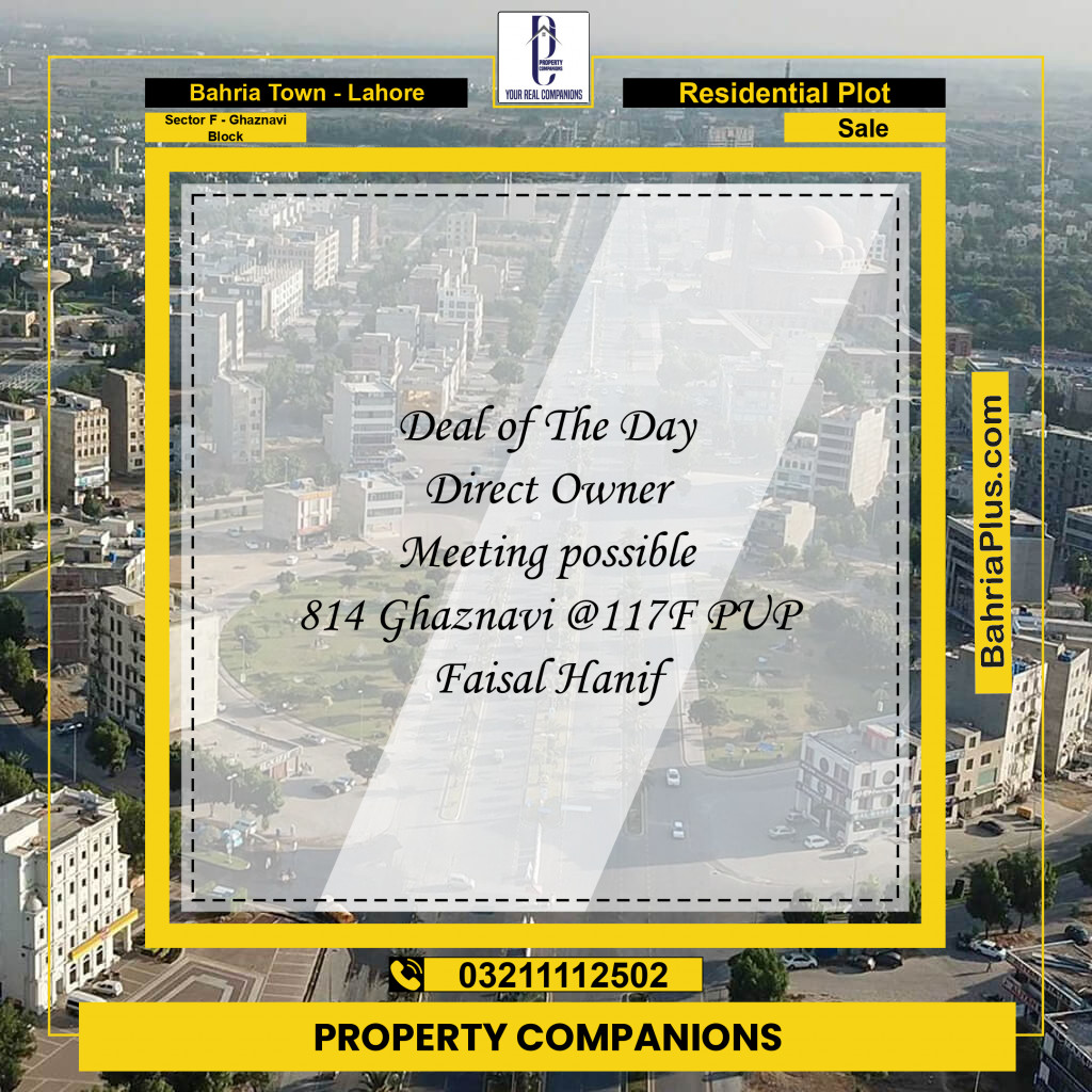 Residential Plot for Sale in Sector F - Ghaznavi Block -  Bahria Town, Lahore - (BP-182436)