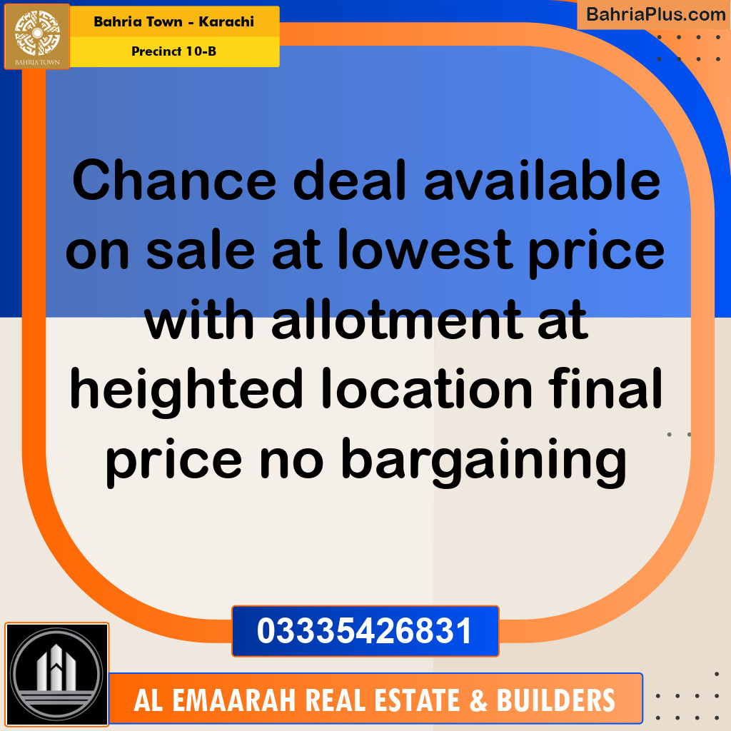 125 Sq. Yards Residential Plot for Sale in Precinct 10-B -  Bahria Town, Karachi - (BP-182451)