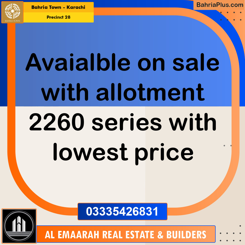 Residential Plot for Sale in Precinct 28 - Bahria Town, Karachi - (BP-182453)