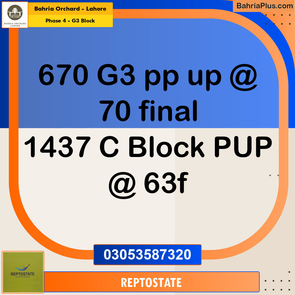 Residential Plot for Sale in Phase 4 - G3 Block -  Bahria Orchard, Lahore - (BP-182467)