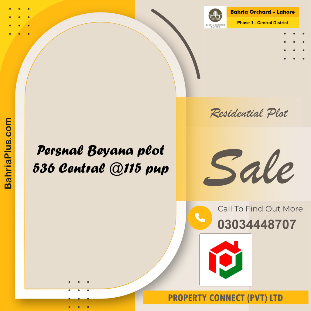 Residential Plot for Sale in Phase 1 - Central District -  Bahria Orchard, Lahore - (BP-182490)