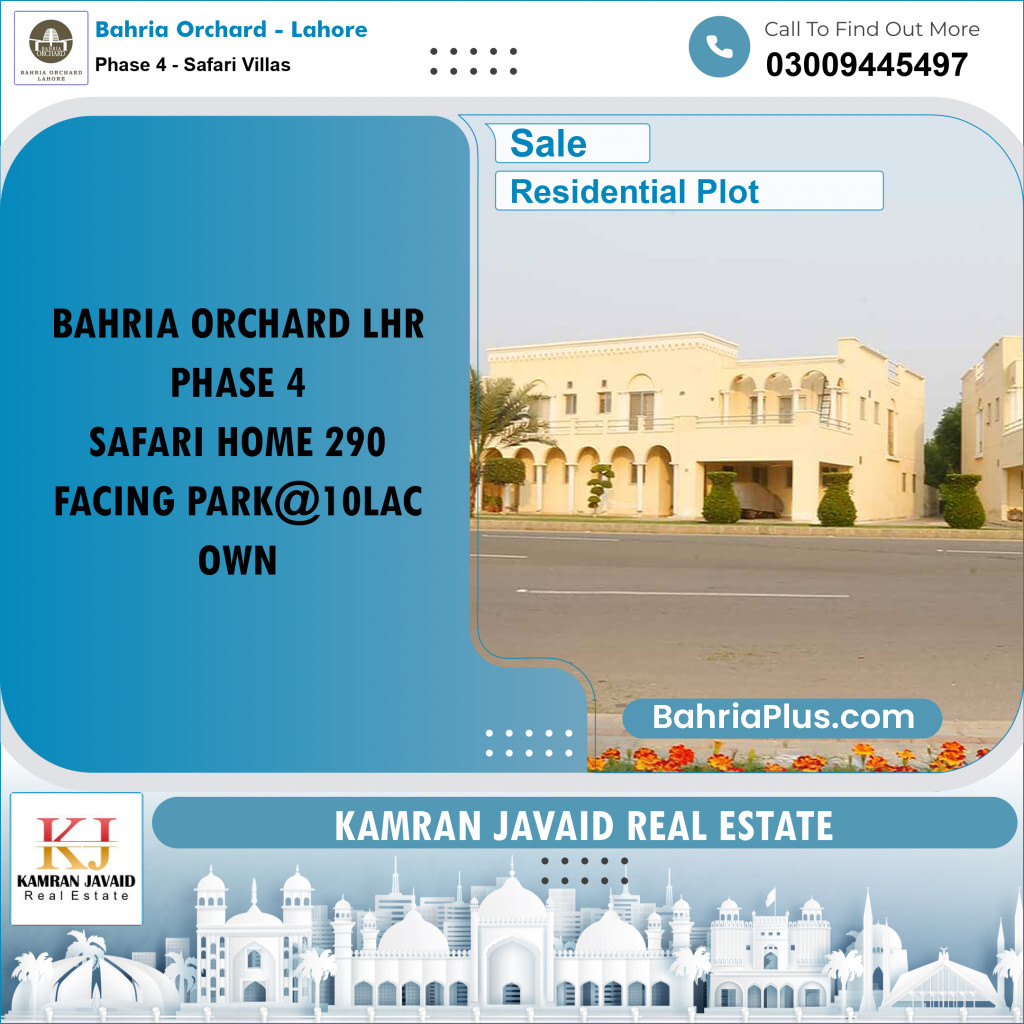 Residential Plot for Sale in Phase 4 - Safari Villas -  Bahria Orchard, Lahore - (BP-182500)
