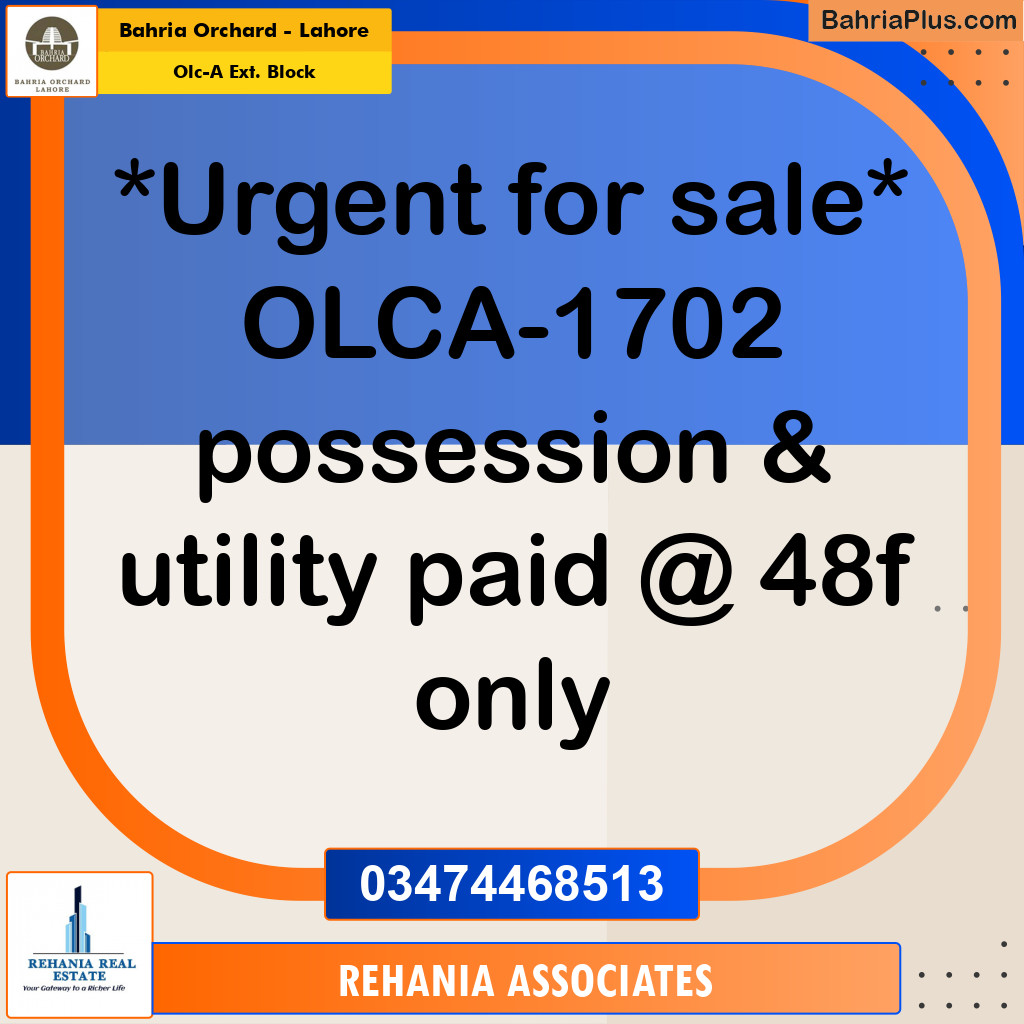 Residential Plot for Sale in OLC-A Ext. Block -  Bahria Orchard, Lahore - (BP-182603)