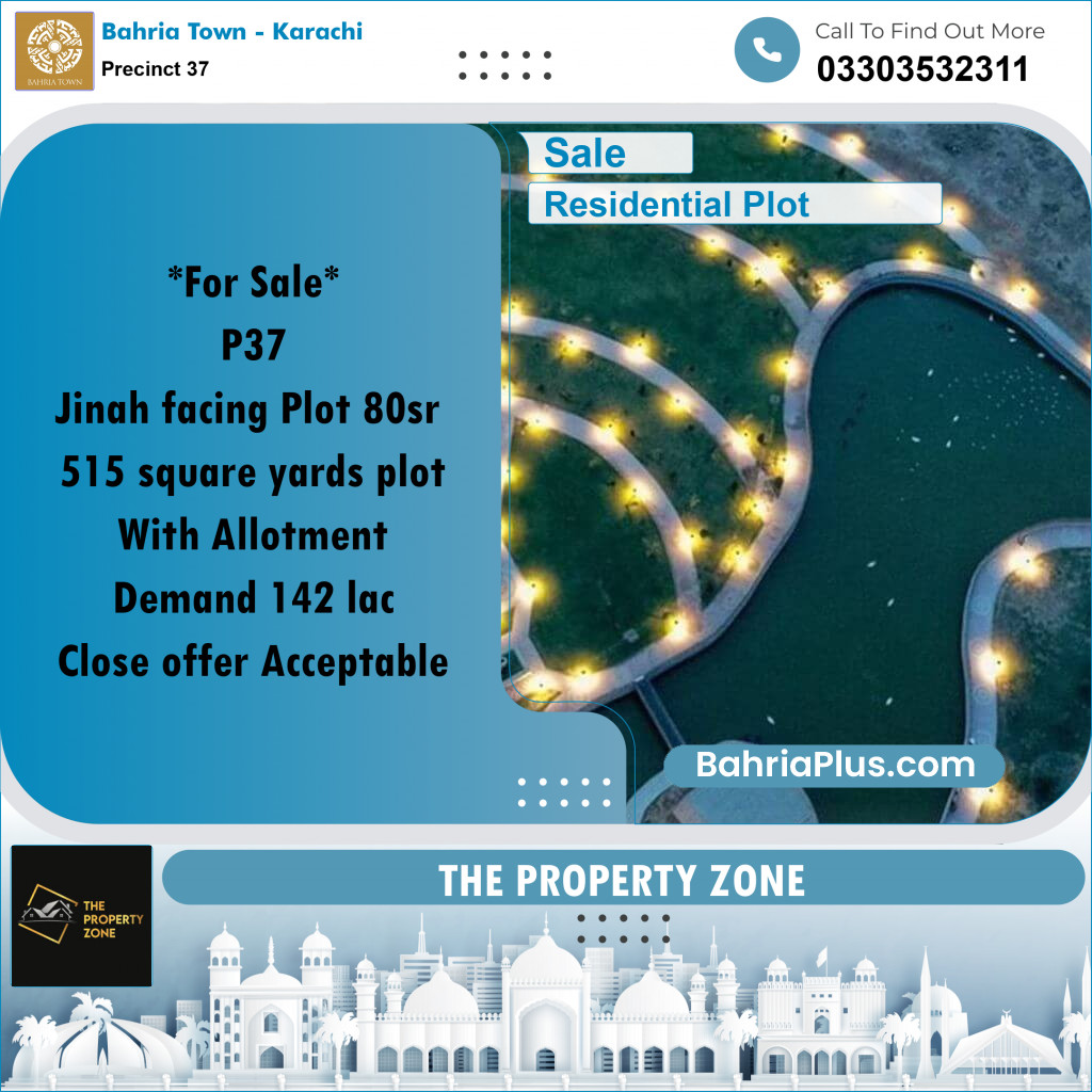 Residential Plot for Sale in Precinct 37 -  Bahria Town, Karachi - (BP-182682)