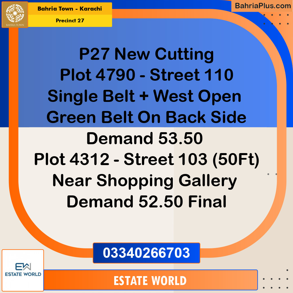 Residential Plot for Sale in Precinct 27 - Bahria Town, Karachi - (BP-182686)