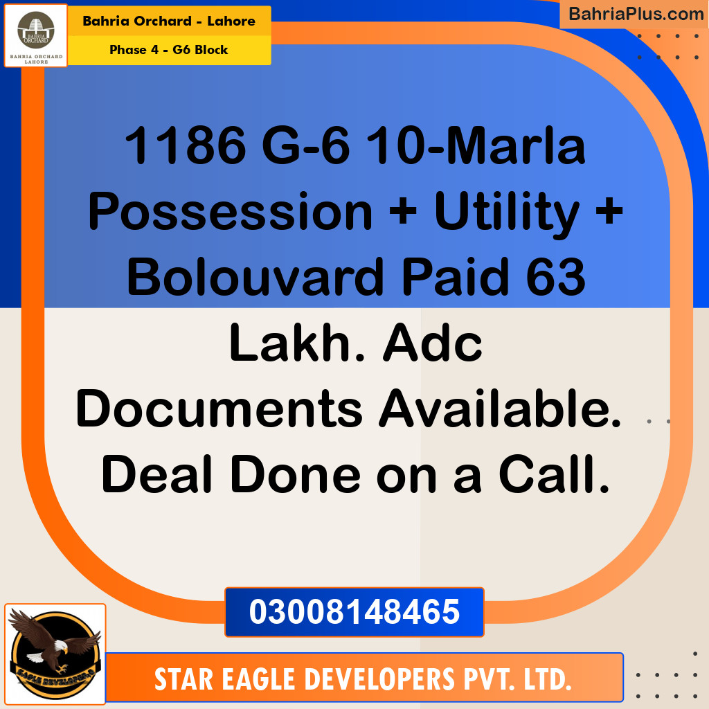 Residential Plot for Sale in Phase 4 - G6 Block -  Bahria Orchard, Lahore - (BP-182712)