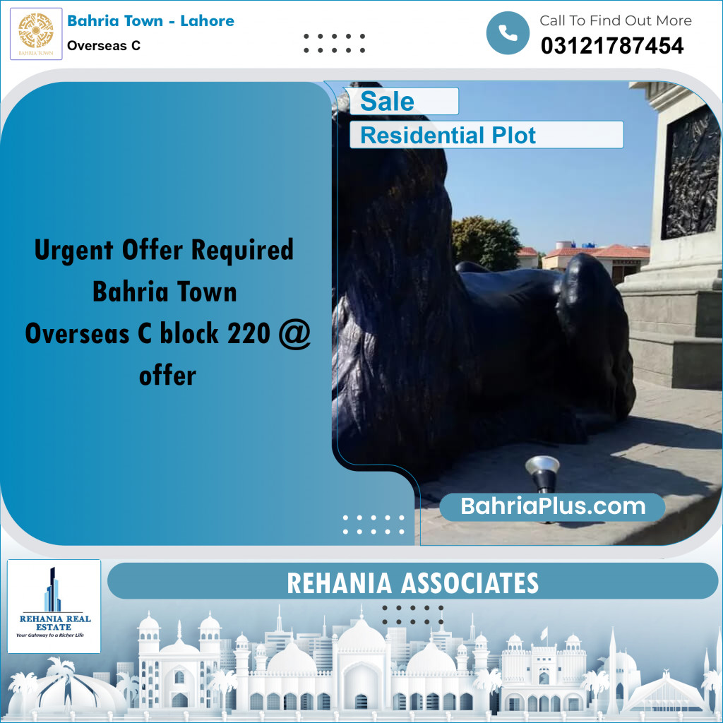 Residential Plot for Sale in Overseas C - Bahria Town, Lahore - (BP-182843)