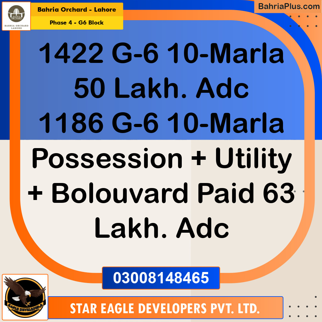 Residential Plot for Sale in Phase 4 - G6 Block -  Bahria Orchard, Lahore - (BP-182874)