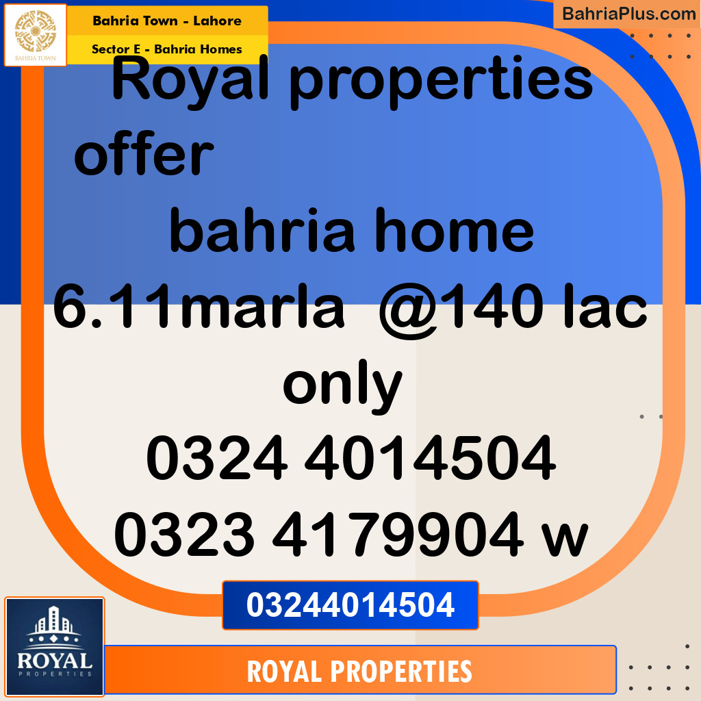 Residential Plot for Sale in Sector E - Bahria Homes -  Bahria Town, Lahore - (BP-182881)