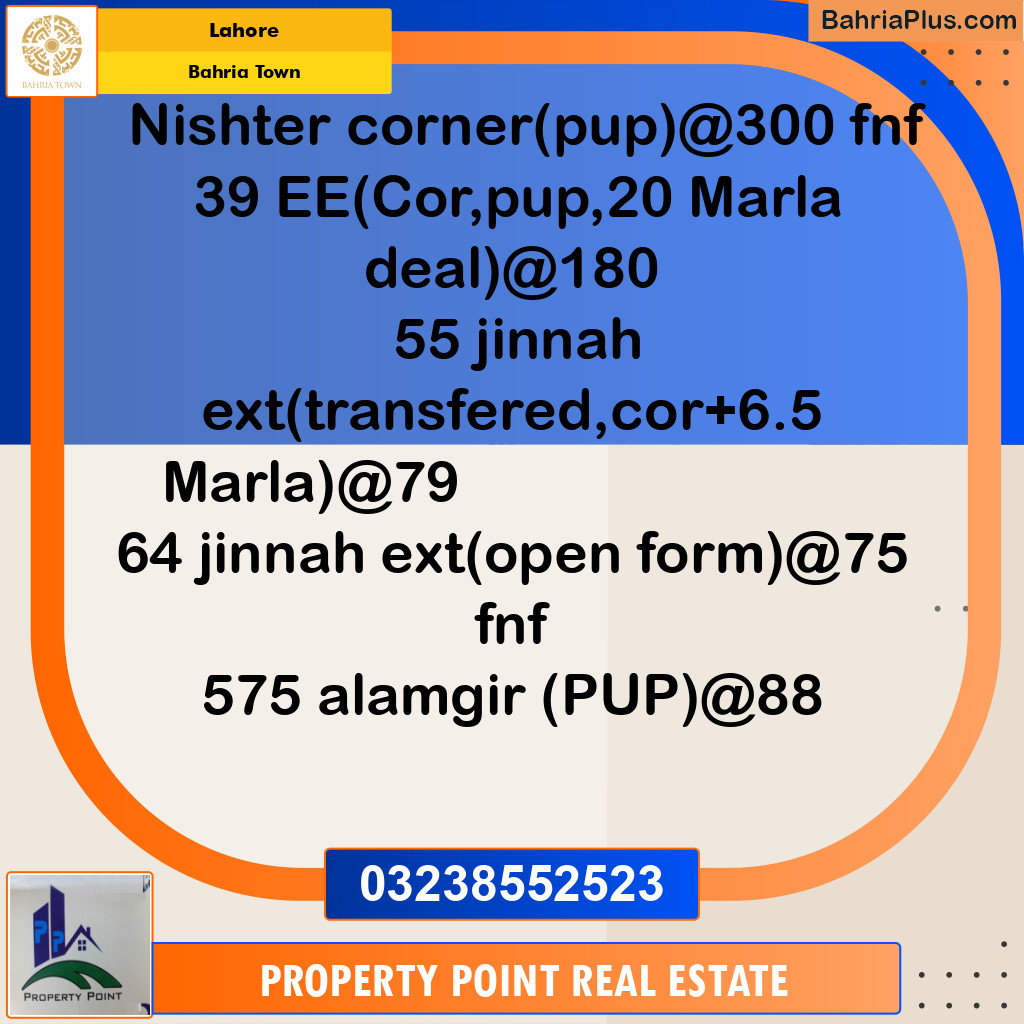 Residential Plot for Sale in Bahria Town, Lahore - (BP-182890)