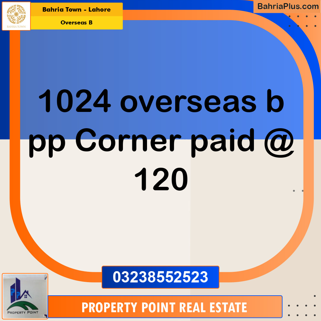 Residential Plot for Sale in Overseas B -  Bahria Town, Lahore - (BP-182891)