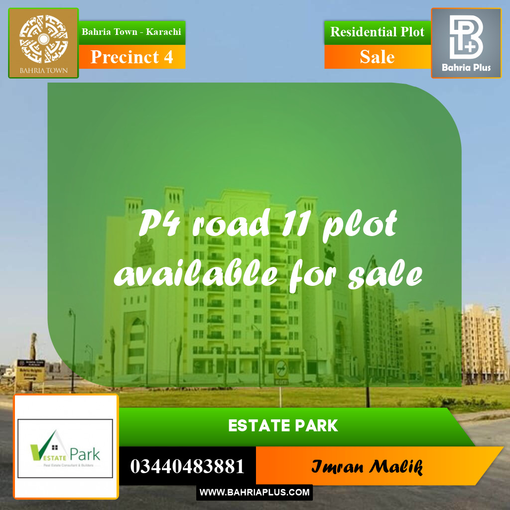 Residential Plot for Sale in Precinct 4 - Bahria Town, Karachi - (BP-182893)