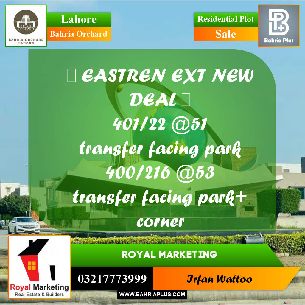 Residential Plot for Sale in Bahria Orchard, Lahore - (BP-182924)