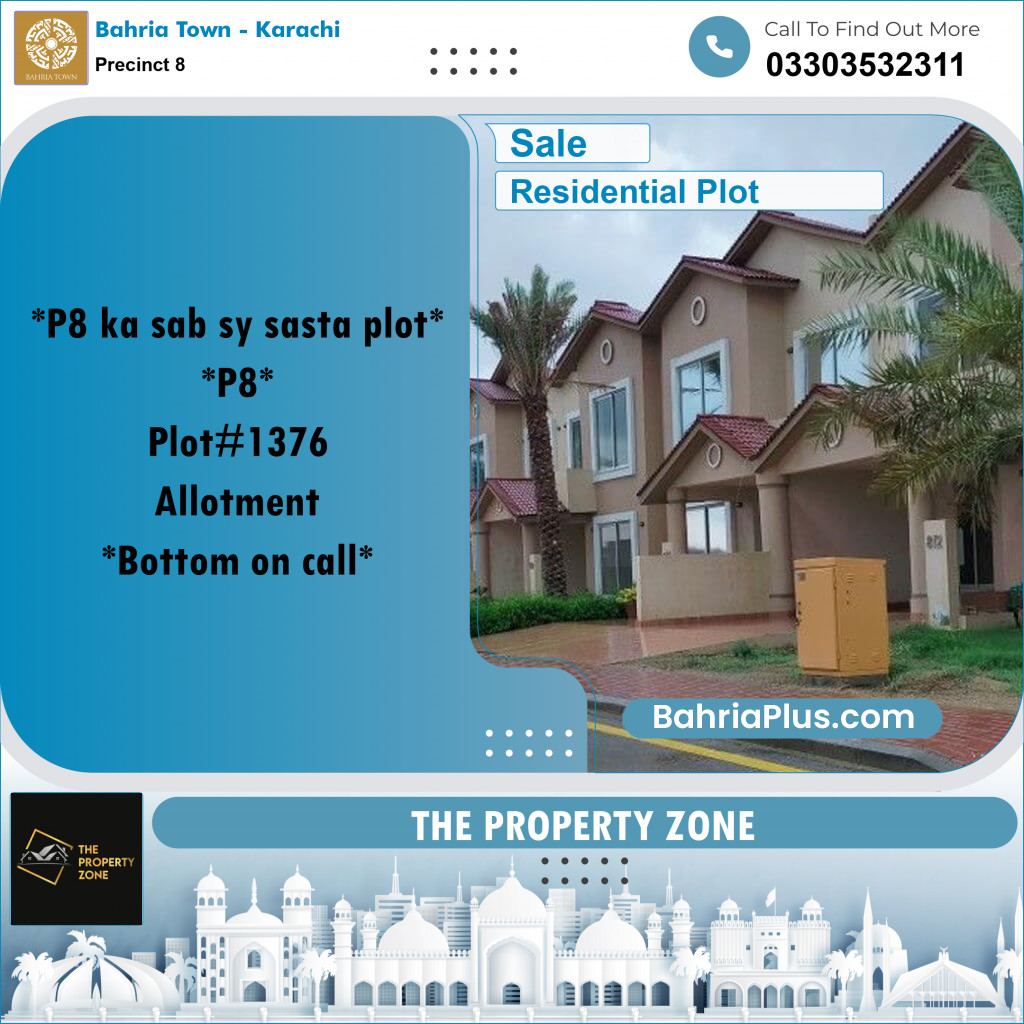 250 Sq. Yards Residential Plot for Sale in Precinct 8 -  Bahria Town, Karachi - (BP-182950)