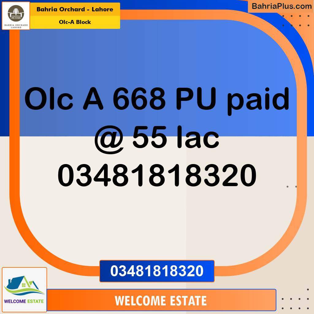 Residential Plot for Sale in OLC-A Block -  Bahria Orchard, Lahore - (BP-182976)