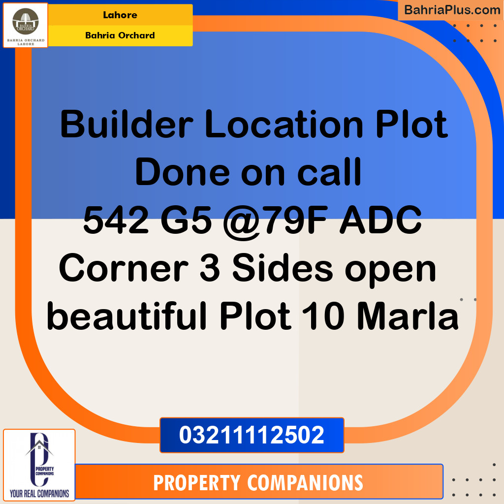 Residential Plot for Sale in Bahria Orchard, Lahore - (BP-182981)