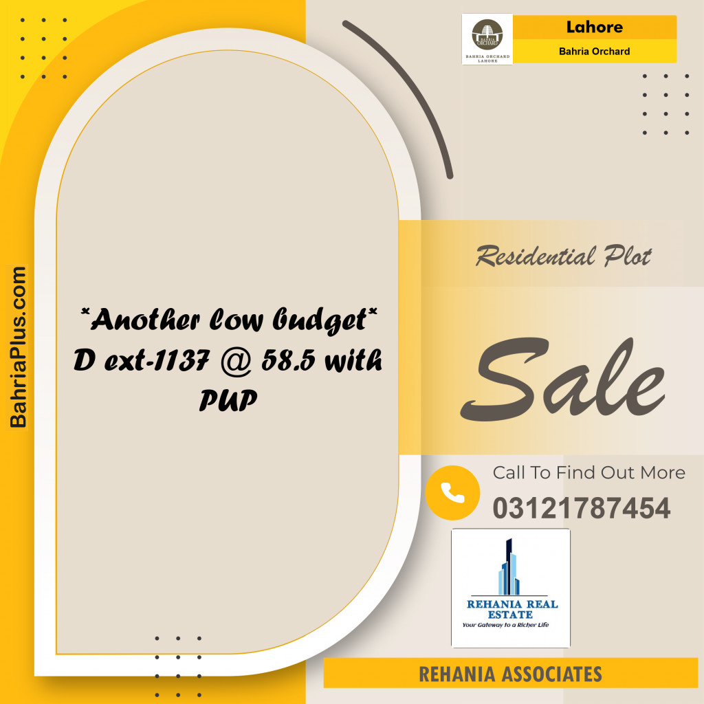 Residential Plot for Sale in Bahria Orchard, Lahore - (BP-182989)