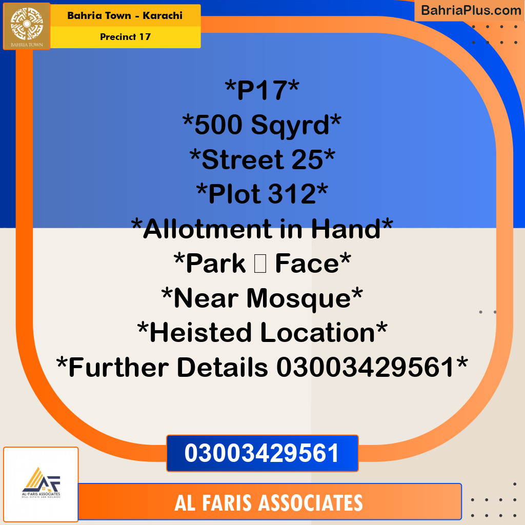 Residential Plot for Sale in Precinct 17 -  Bahria Town, Karachi - (BP-183044)